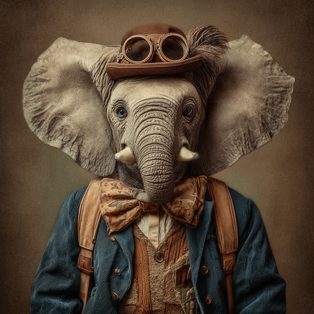 Mascotte Éléphant Baroudeur